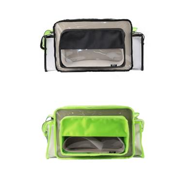 China Custom Eco Cross-Body PVC Waterproof Transparent Sports Shoulder Bag With Adjustable Strap for sale