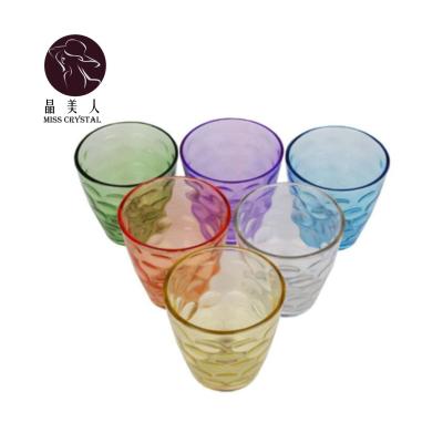 China Western style simple design colorful rain glass cup for restaurant party cheap tableware for drinking for sale