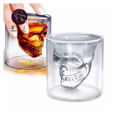 China Crystal Party Wine Cup Human Skeleton Clear Skeleton Stoneware Mugs Minimalist Halloween Bar Drinkware Mug Beer Main Shot Glass for sale