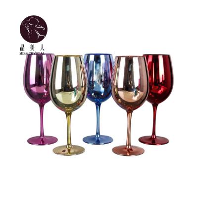 China No Wholesale Hot Sale Modern 21oz Gold Colorful Color Plated Personalized Crystal Rose Gold Stemless Wine Tumbler Glasses for sale