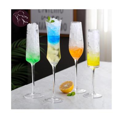 China None 8oz Capacity Diamond Crystal Wine Glass Goblet Wedding High Quality Champagne Flutes for sale