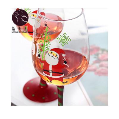 China No Household Lead-free Glass Tumbler Red Wine Color Paint Cup Drinkware Christmas Gift Creative Mug for sale