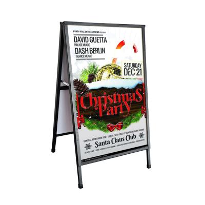 China Iron Double Side Black Steel Electronic Frame Poster Rack Road Stud Advertising Sign Boards for sale