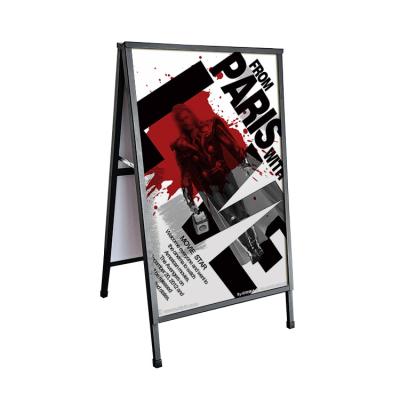 China Outdoor Iron Folding Advertising Display Poster Steel One Frame Sidewalk Sign Holder for sale