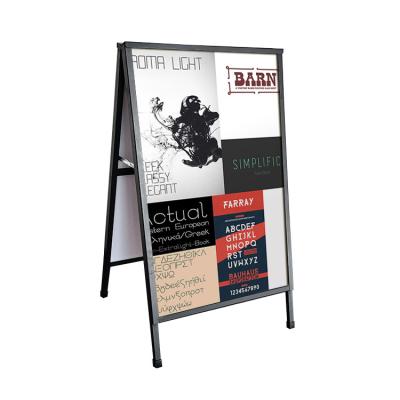 China Outdoor Iron Double Side Folding Advertising One Frame Steel One Board Poster Display Stand Sidewalk Sidewalk Sign for sale