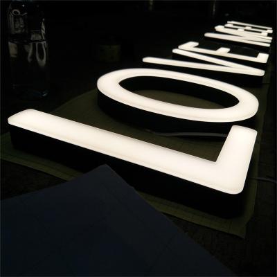 China Lighted Signs Customized 3D Stainless Steel Channel Sign Light Frontlit Up Frontlit Letter Sign Led Lighted Signs for sale