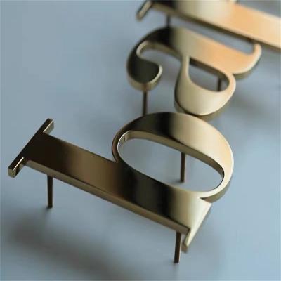 China Non-illuminated signs stainless steel 3d logo sign custom house number sign for building signage for sale