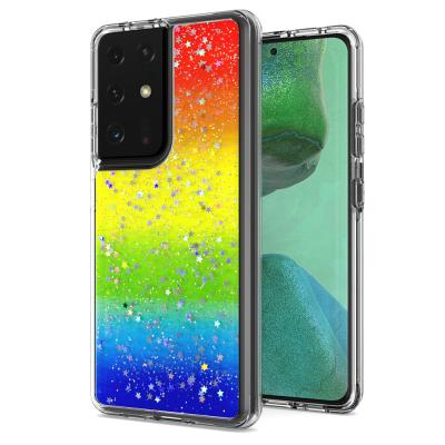 China Factory Hot Selling High Quality Glitter Rainbow Epoxy TPU+PC Phone Cases Custom Design For iPhone 13 12 Pro 11 Max Back Cover for sale