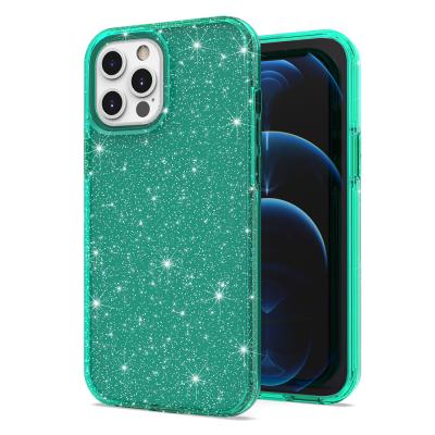 China Unique Factory Hot Selling High Quality TPU+PC Glitter Phone Cases Custom Design For iPhone 13 12 Pro 11 Max Back Cover for sale