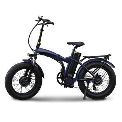 China Modern Design Double Hub Aluminum Alloy 48v 500w Brushless Motors 20 Inch Fat Tire Folding Mountain Electric Bicycle With 13Ah Battery for sale