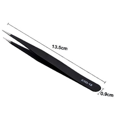 China ESD Stainless Steel Tweezers 12 ESD Surgical Tweezers Unrated for sale