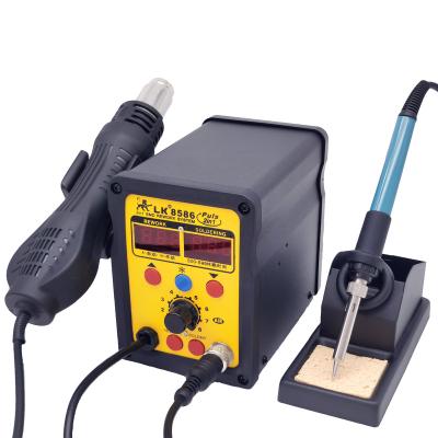 China Machinery Repair Shops LK 8586 Digital Temperature Control Dual Display Two In One Station Hot Air Rework Soldering Station for sale