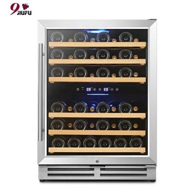 China Hot Built-in Dual Zone Built-in Cooler Home Appliance Trend Design Wine Cabinet Wine Cooler Small Electric Wine Fridge for sale