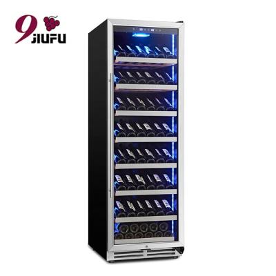 China Hotel JIUFU Stainless Steel Shelf Cooler Luxury Wine Cellar Display Refrigerator for sale