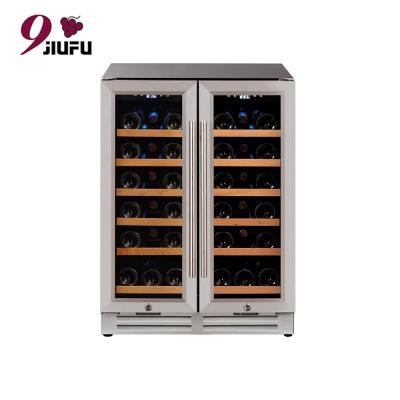 China Hotel Wine Refrigerator 36 Bottles Two Zone Small Refrigerator Built-in Wine Cooler Wine Cabinet Small For Household for sale