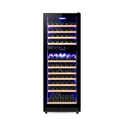 China 71 Bottle Modern Wine Cabinet Double Zone Style Wine Cooler for Home or Commercial Use for sale