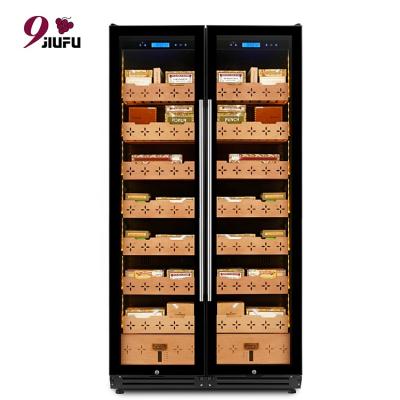 China Hotel Electric Cigar Humidor Cabinet with Beech or Cedar Wood Display Fridge for Cigar Storage Club for sale