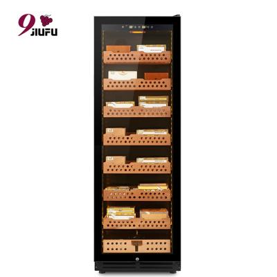 China Hotel Cigar Humidor 1800 Count Electric Cigar Cabinet with Black Cedar Wood Humidor for Home or Bar for sale