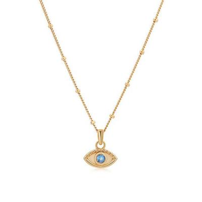 China CLASSIC Best Selling 18k Gold Plated Tasty Sapphire 925 Sterling Silver Evil Eye Necklace for sale