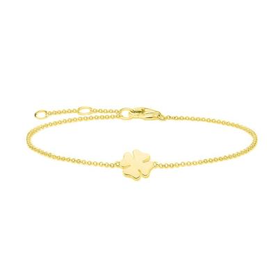 China CLASSIC Best Selling 18k Gold Plated Clover Leaf 925 Sterling Silver Good Luck Bracelet for sale