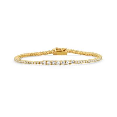 China FASHIONABLE hot selling 18K gold plated small 4 prongs 925 sterling silver crystal bracelet for sale