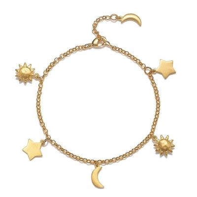 China New CLASSIC Design 18k Gold Plated Celestial Lucky Charm 925 Sterling Silver Bracelet Jewelry for sale