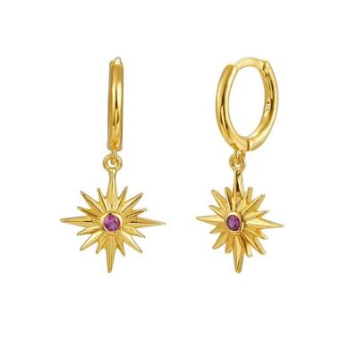 China CLASSIC New Arrival 18k Gold Plated 925 Sterling Silver Western Starburst Earrings for sale