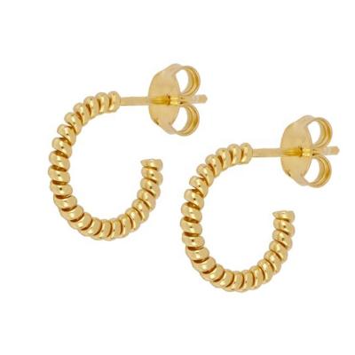 China CLASSIC Trendy 18k Gold Plated Open Circle Twist Hoop Earring 925 Sterling Silver Gold for sale