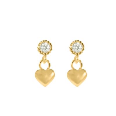 China FASHIONABLE 18k Gold Vermeil 925 Sterling Silver Mini Designer Heart Drop Earings for sale