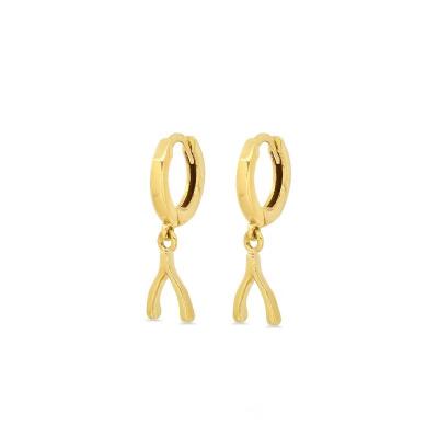 China FASHIONABLE 18k Gold Vermeil 925 Sterling Silver Mini Fork Drop Earrings Fun for sale