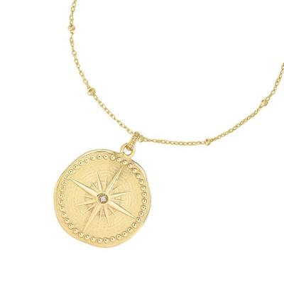 China FASHIONABLE 18k Gold Plated Travel Necklace 925 Sterling Silver True North Diamond Necklace for sale