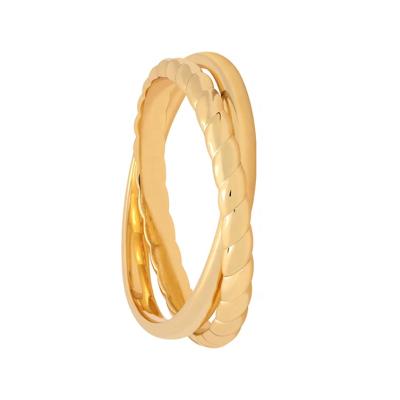 China 2021 New Design 14K Gold Vermeil 925 Sterling Silver TRENDY Band Jewelry Interlocked Rings for sale