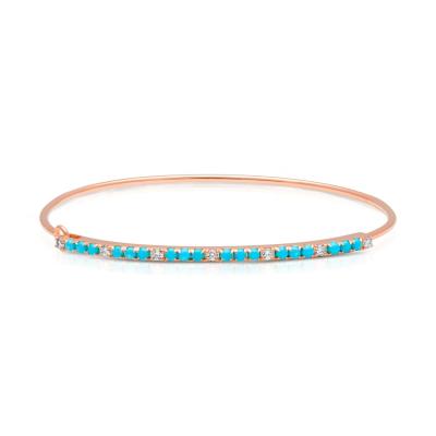 China FASHIONABLE Best Selling Turquoise 925 Sterling Silver Gold Bangle Bracelet for sale