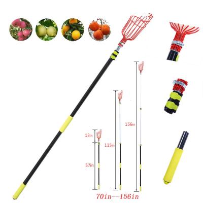 China Custom Long Handle Fruit Harvester Telescopic Pole Extentool Extension Telescopic Pole For Garden Tools for sale