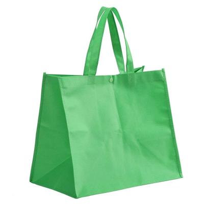 China Recyclable Promotional Natural Non Woven Sack Reusable Grocery Bag With Top Button For Shopping for sale