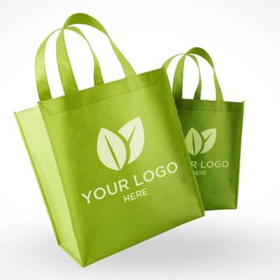 China Factory Sale Durable Green Non Woven Fabric Tote Bag Foldable Grocery Spacious Reusable Shopping Bag For Customer for sale