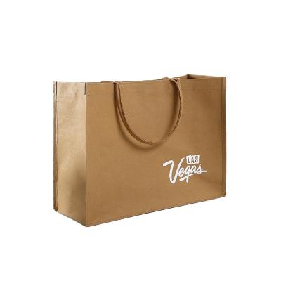 China Wholesale Recyclable Washable Logo Handle Bag For Shopping Custom Kraft Paper Bag for sale