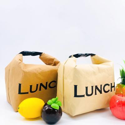 China Wholesale BSCI Waterproof Factory Food Delivery Cheap Eco Friendly Thermal Bag Brown Insulated Mini Paper Lunch Cooler Bag for sale