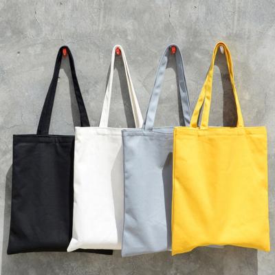 China Eco Durable High Quality Multicolor Reusable Handbags Cotton Canvas Tote Empty Grocery Bags With Zipper for sale