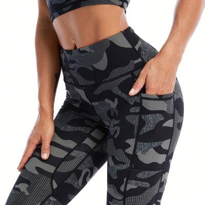 China Hot Seller Breathable Women Slim Fit Tummy Control Ultra Soft Camouflage Fitness Leggings Wholesale for sale