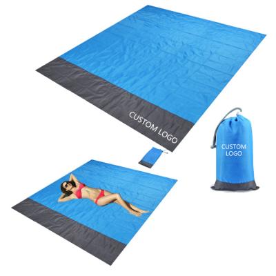 China Waterproof Custom Compact Outdoor Picnic Mat Folding Pocket Sand Proof Beach Blanket for sale