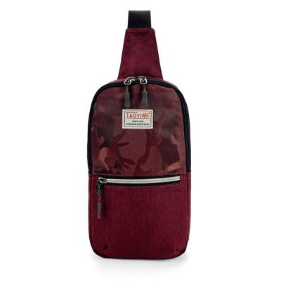 China MEN Hot Sale Oxford Cloth Trunk Bag Sling Bag Practical Wear-resistant Dark Red Shoulder Bags for Man for sale