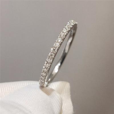 China CLASSIC Pass Diamond Test Round Excellent Cut 18K White Gold 0.1 ct D Color Micro Moissanite Ring Women Gemstone Rings Party Jewelry for sale