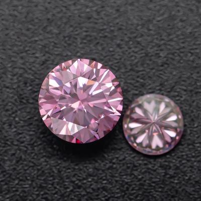 China Diamond Test Past Pink Loose Moissanite Round 0.5-2 Carat Gemstone Sparkle Sparkle Beads For Party Ring Jewelry Making Gift for sale