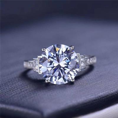 China New Arrival CLASSIC 5 Carat Silver 925 Excellent Diamond Test Past D Cut Diamond Color Moissanite Ring Gemstone Jewelry for sale