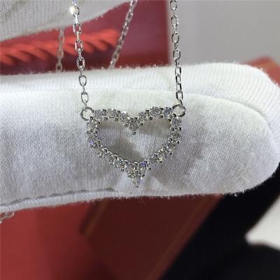 China CLASSIC 0.7ct Passed Sterling Silver D Color VVS1 Diamond Chain Luxury Jewelry 925 Diamond Test Heart Moissanite Pendant Necklace for sale