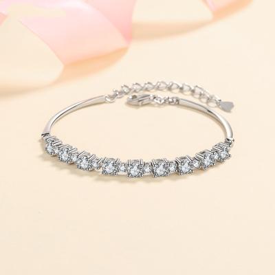 China Original Diamond Test Past Brilliant Cut 3 Carat D Color Moissanite Bracelet Gemstone Wedding Chain Women Jewelry 925 Silver CLASSIC for sale