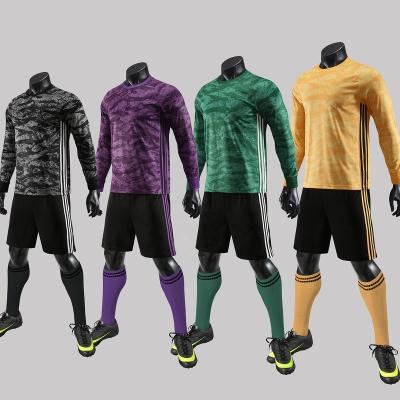 China 100% OEM Service Sublimation Polyester Soccer Jersey Sets Custom Men's Football Uniform Long Sleeve Soccer Jersey for sale