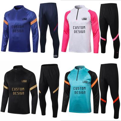 China Moisture wicking sports pull up long sleeve suits autumn and winter football uniforms jacket wholesale men's long tank tops for sale