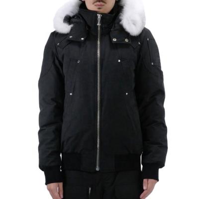 China Wholesale Hooded Moose Fur Fox Anti-wrinkle Mens Ballistic Bomber Jackets Filled Down Canada for sale